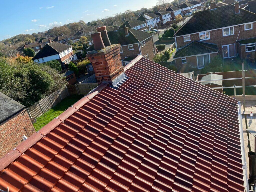 Red clay tiled roof northampton