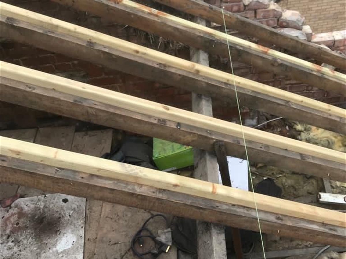 Roof timbers exposed and ready for inspection